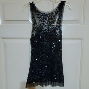 Sheer sequin tank top